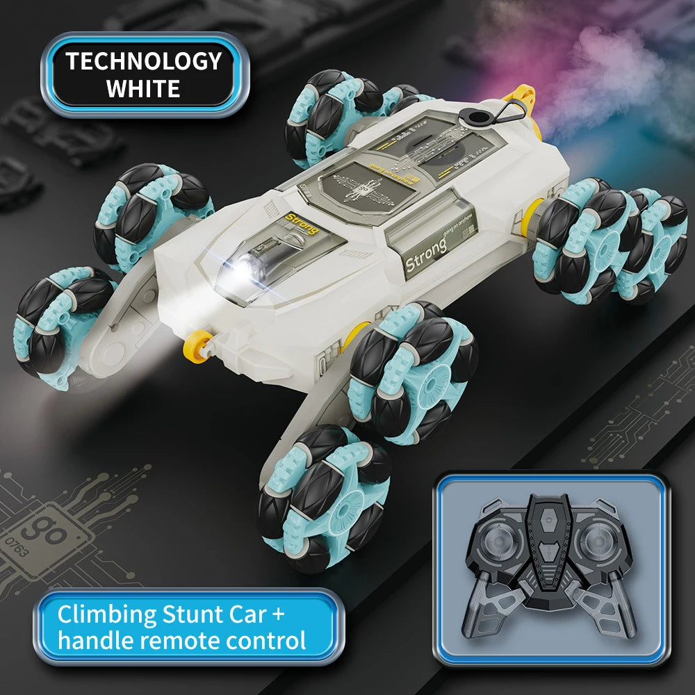 Children's Remote Control Car Six-wheeled Swing Arm Skip Stunt Spray Car Eight-wheeled Deformation Toy Car