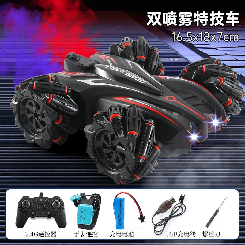2.4G Juguetes High Speed Stunt Drift Car Climbing Remote Control Toy With Lights 360 Degree RC Stunt Car