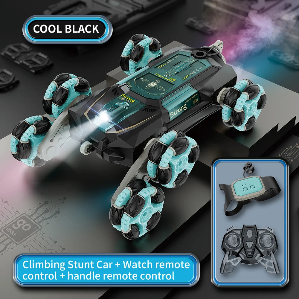 Children's Remote Control Car Six-wheeled Swing Arm Skip Stunt Spray Car Eight-wheeled Deformation Toy Car