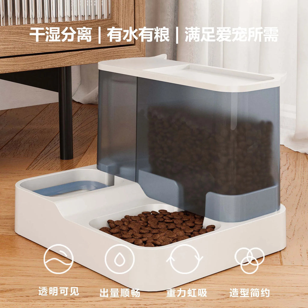 Automatic Large Capacity Pet Feeder & Water Dispenser for Cats Kitten-Friendly Portable Chargeable