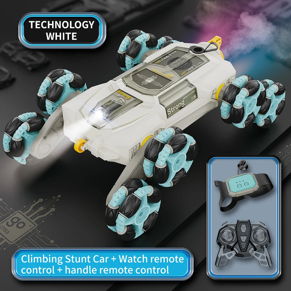 Children's Remote Control Car Six-wheeled Swing Arm Skip Stunt Spray Car Eight-wheeled Deformation Toy Car