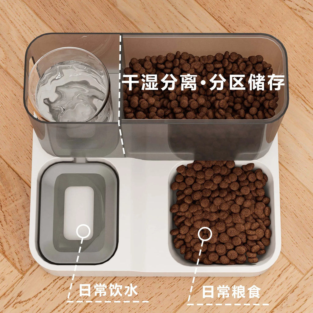 Automatic Large Capacity Pet Feeder & Water Dispenser for Cats Kitten-Friendly Portable Chargeable