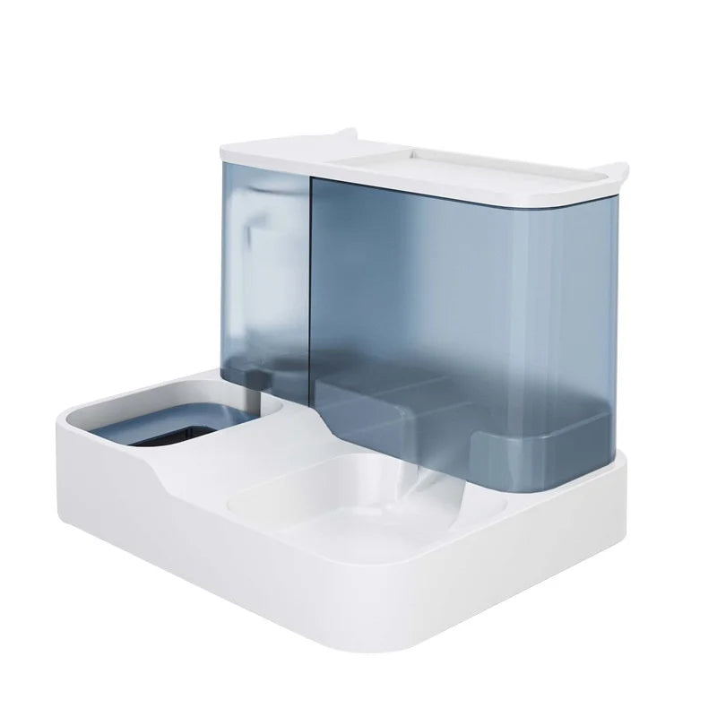 Automatic Cat Feeder & Water Dispenser with Large Capacity Two-in-One Design Non-Wet Mouth Drinking