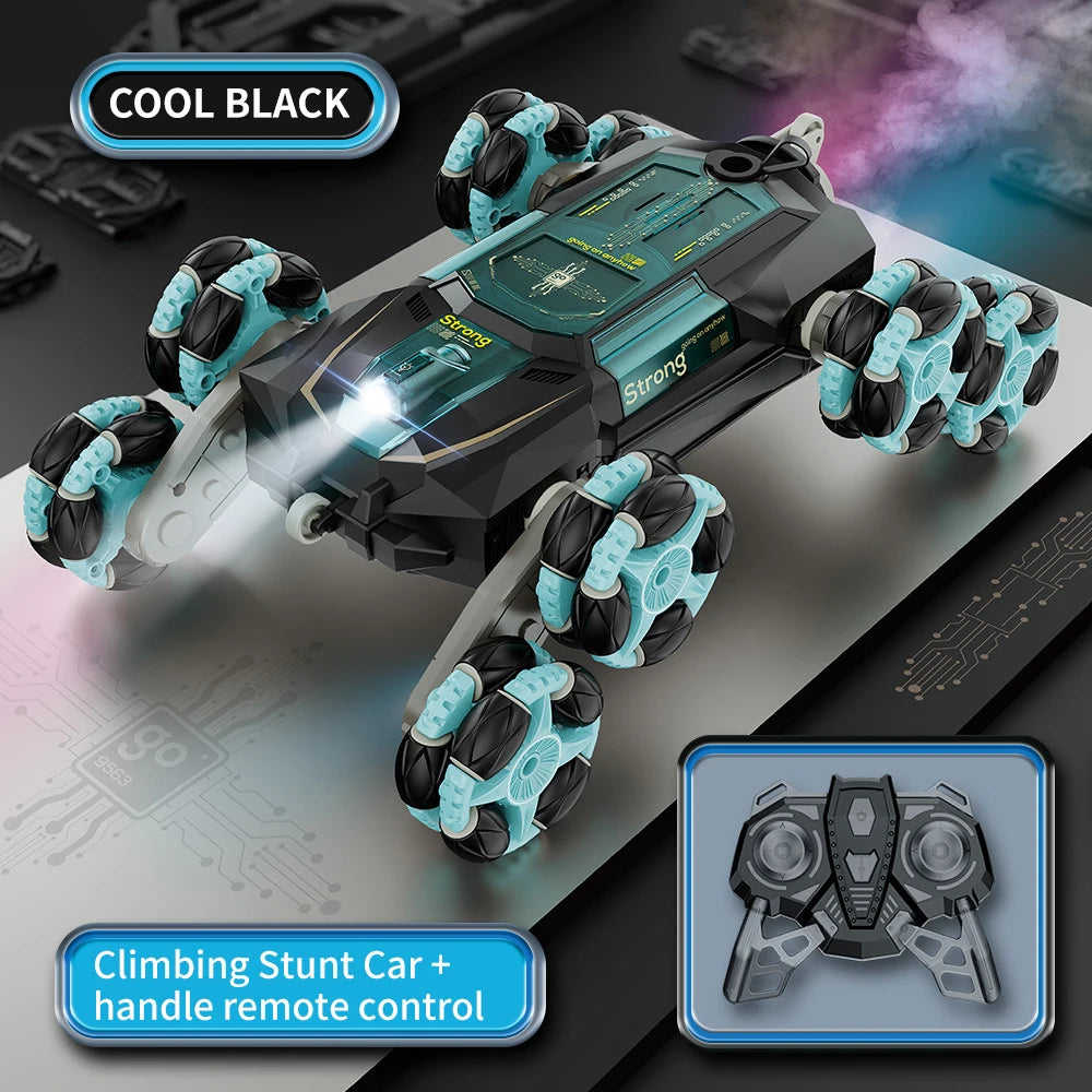 Children's Remote Control Car Six-wheeled Swing Arm Skip Stunt Spray Car Eight-wheeled Deformation Toy Car