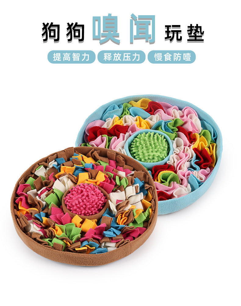 Cross-border pet sniffing mat cats and dogs puzzle decompression hidden food training with small toys four seasons play interactive