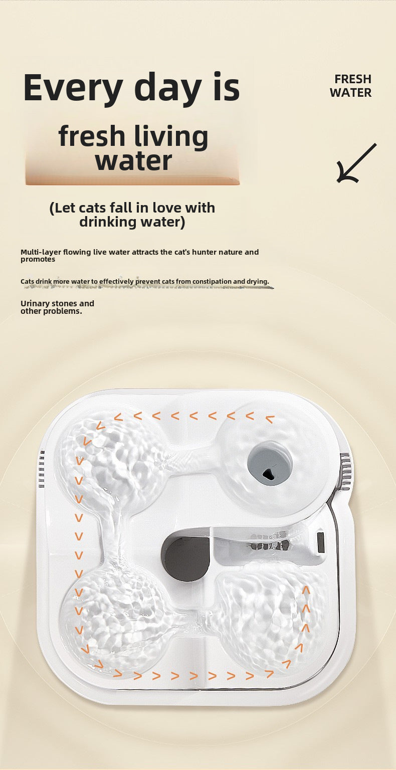 Cross-border cat water dispenser filter circulating water dog water bowl multi-slot automatic pet water dispenser wholesale