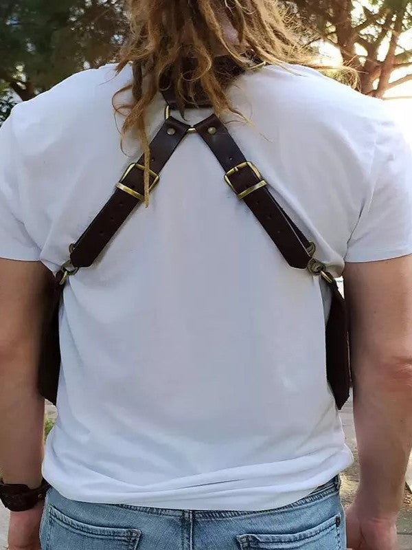 Vintage Men's Leather Strap Underarm Sling Bag Outdoor Phone Bag Adjustable Zipper Small Bag Universal Wallet Free Shipping