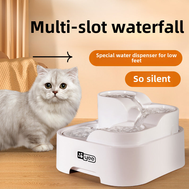 Cross-border cat water dispenser filter circulating water dog water bowl multi-slot automatic pet water dispenser wholesale