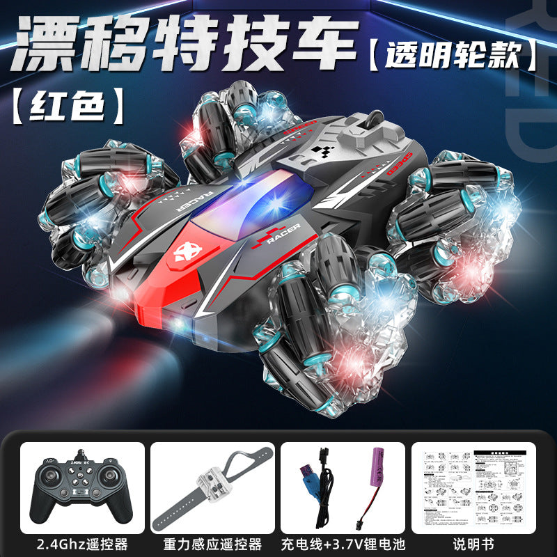 Cross-Border 2.4g Double-Sided Remote Control Car with Gesture Sensing, Stunt Four-Wheel Drive, Drifting, Rolling, Rotating, Climbing Car Toy for Boys