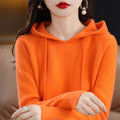 Camel Hooded Sweatshirt Pure Color Outer Hooded Knitted Hoodie Outer Wear Loose Drawstring Casual Pullover Sweater