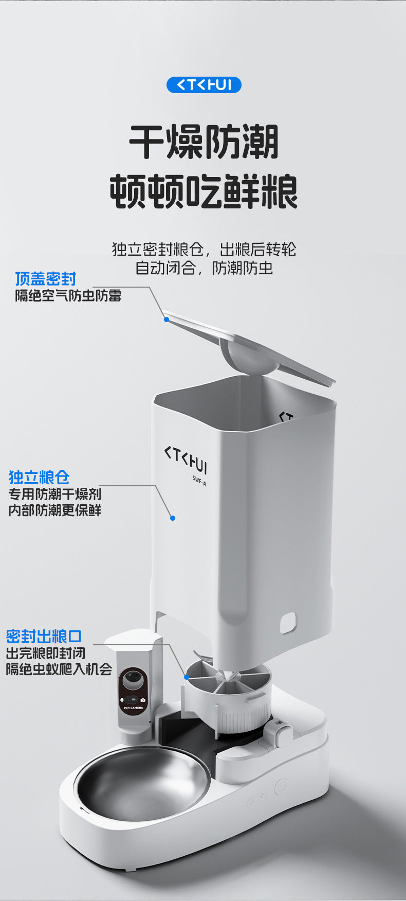 Fully Automatic Pet Feeder with Remote App Control, Timed Food Dispensing, Visual Monitoring, and Smart Feeding Machine for Cats and Dogs
