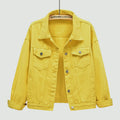 Pink Denim Jacket Women's Spring Autumn Single-breasted Lapel Coat Fashion Green Black Red Blue Outerwear Female Jean Overcoat