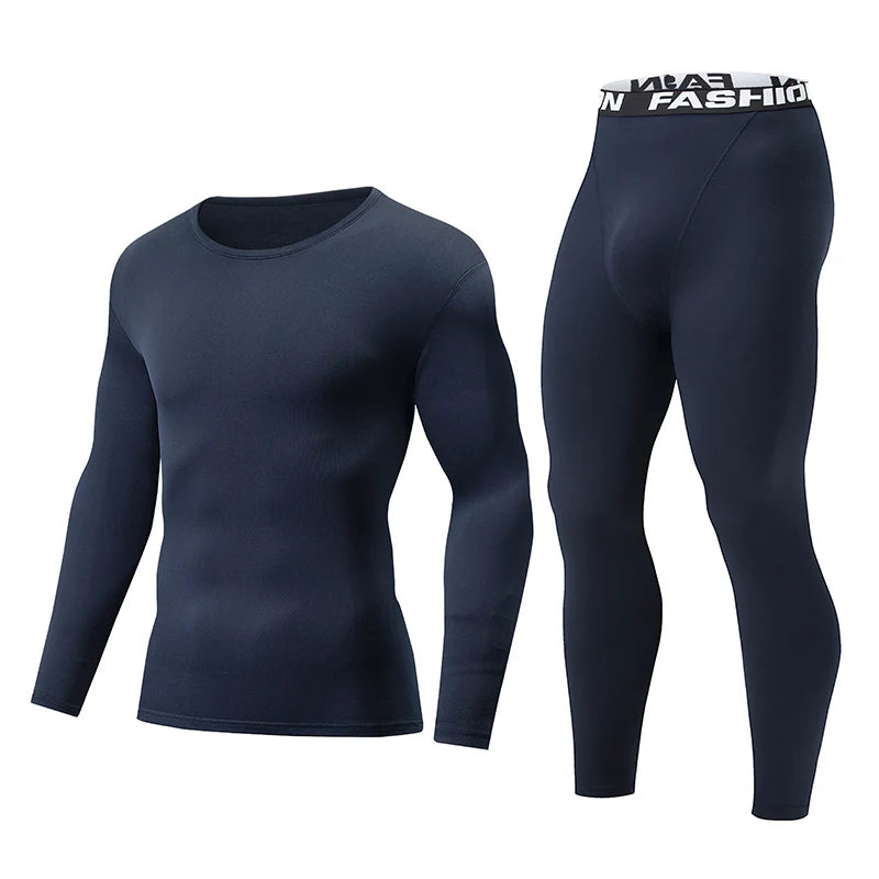 2-piece Autumn And Winter Solid Color Fashionable Casual Base Set Slim Fit Sports Fitness Long Sleeved Pants Warm Underwear Set