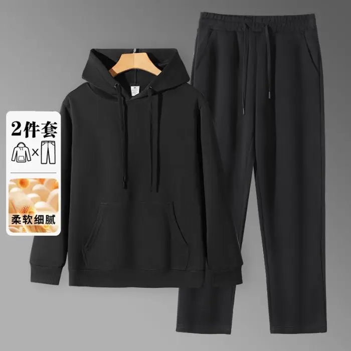 2026 Men's New Straight-Leg Casual Suit Trendy Hooded Sweatshirt and Sweatpants Loose Fit Versatile Casual Autumn Sports Suit
