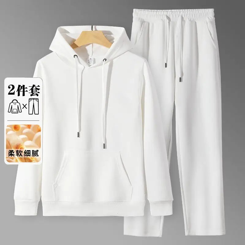 2026 Men's New Straight-Leg Casual Suit Trendy Hooded Sweatshirt and Sweatpants Loose Fit Versatile Casual Autumn Sports Suit