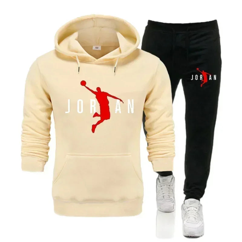 2026 Fall Winter Men's Tracksuit Hoodie Pants 2Pcs Sets Suit Leisure Sweatshirts Sweatpants Fashion Trends