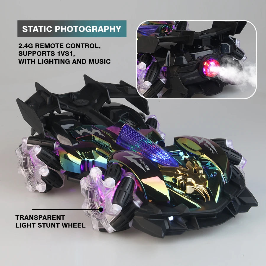 4Wd Drive Remote Control Car Chariot Spray Stunt Racing 2.4g Gesture Sensor All-Terrain Outdoor Drift Kidsren's Toy Car Model