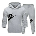A new autumn and winter men's casual sportswear set of 2-piece hooded sweatshirt and long pants for outdoor fashionable jogging