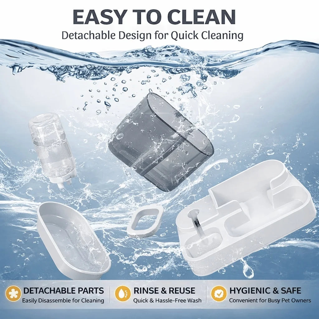 4L ultra-large capacity pet automatic feeder and water dispenser set, with transparent storage box
