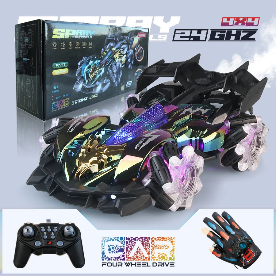 4Wd Drive Remote Control Car Chariot Spray Stunt Racing 2.4g Gesture Sensor All-Terrain Outdoor Drift Kidsren's Toy Car Model