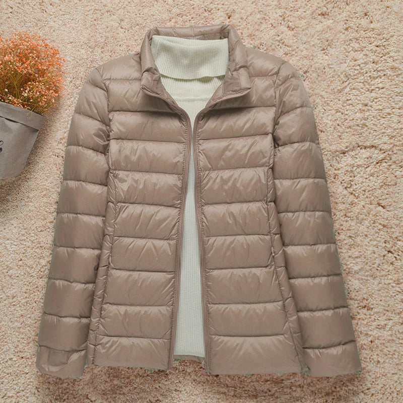 2024 New Women Thin Down Jacket White Duck Down Ultralight Jackets Autumn And Winter Warm Coats Portable Outwear