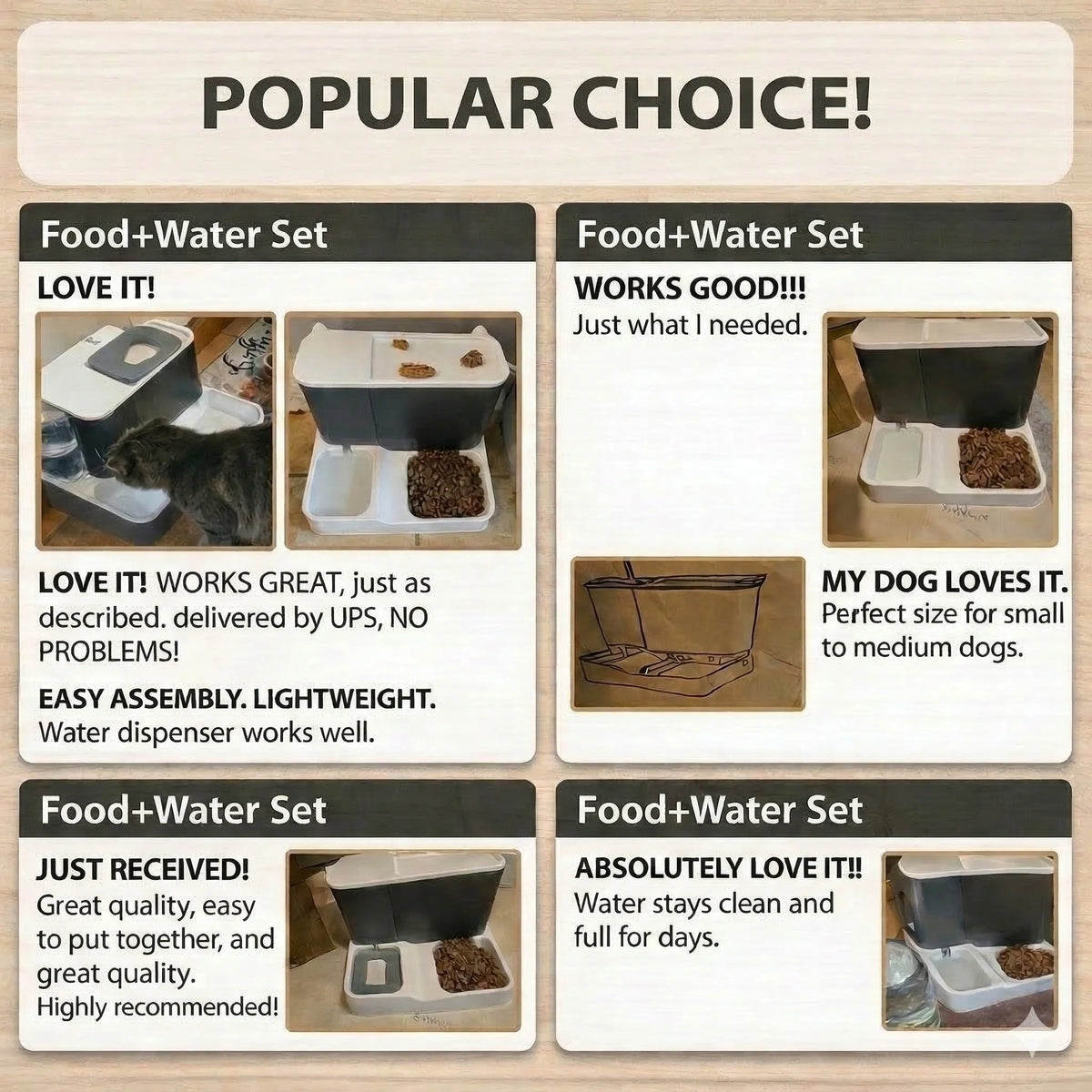 4L ultra-large capacity pet automatic feeder and water dispenser set, with transparent storage box
