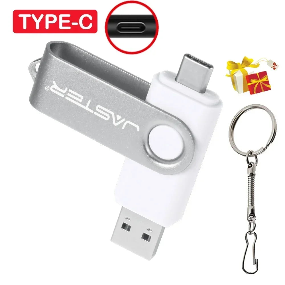 TYPE-C USB Flash Drive 128MB (Not GB) Real Capacity Pen Drive 64GB Free Key Chain Memory Stick Gift Red U Disk Blue 1G 2G 4G  8G