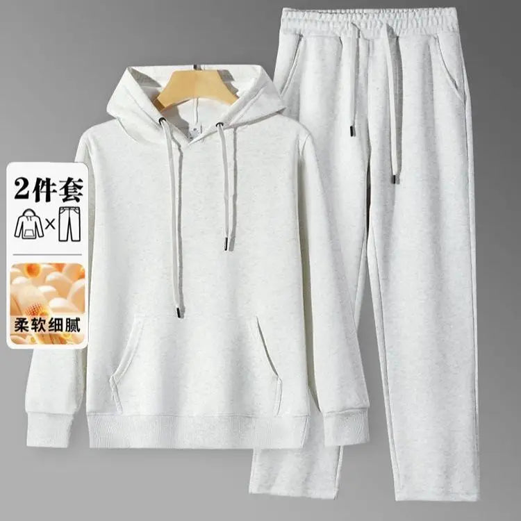 2026 Men's New Straight-Leg Casual Suit Trendy Hooded Sweatshirt and Sweatpants Loose Fit Versatile Casual Autumn Sports Suit