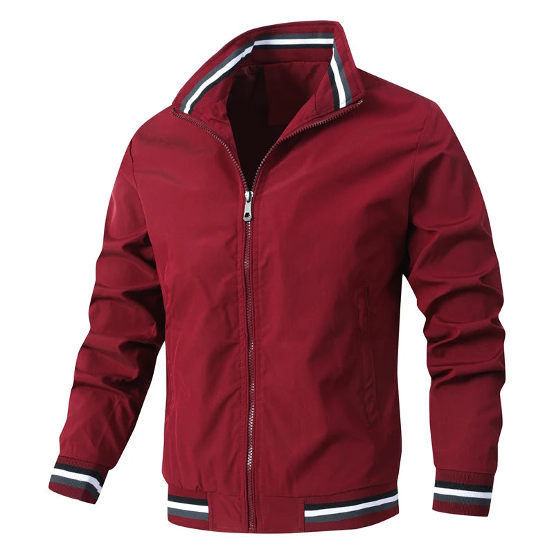 Jacket Man Spring Autumn Casual Solid Fashion Slim Bomber Jacket Business Office Coat Baseball Jackets Men's Jacket Top