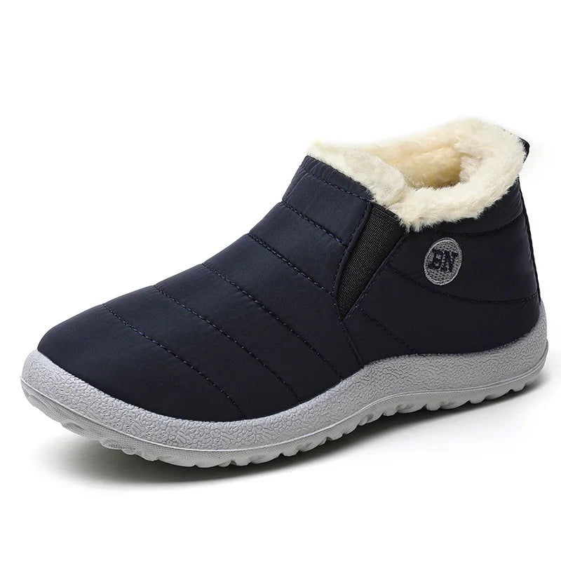 Breathable Men Winter Boots Fashion Ankle Shoes Men Sneakers Waterproof Winter Unisex Slip On Sneakers Soft Mens Casual Shoes