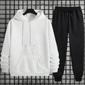 2026 New in Men's Sportswear Solid Color Hoodie + Sweatpants Urban Casual Fashion Tracksuit Fall/winter Comfort Warm Soft Outfit