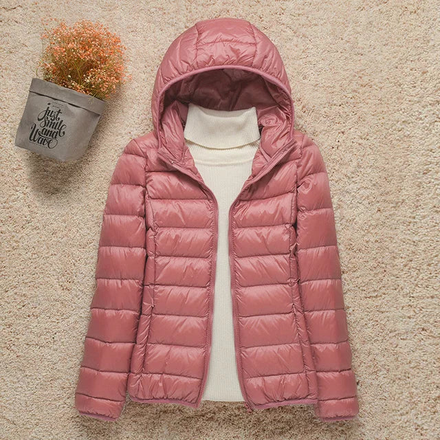 2024 New Women Thin Down Jacket White Duck Down Ultralight Jackets Autumn And Winter Warm Coats Portable Outwear