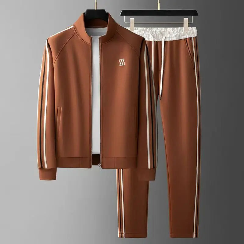 Spring Autumn Fashion Embroidered LOGO Men's Sports and Leisure  Jacket Pants 2-pc Set Youth Street Party Brand Men Sets