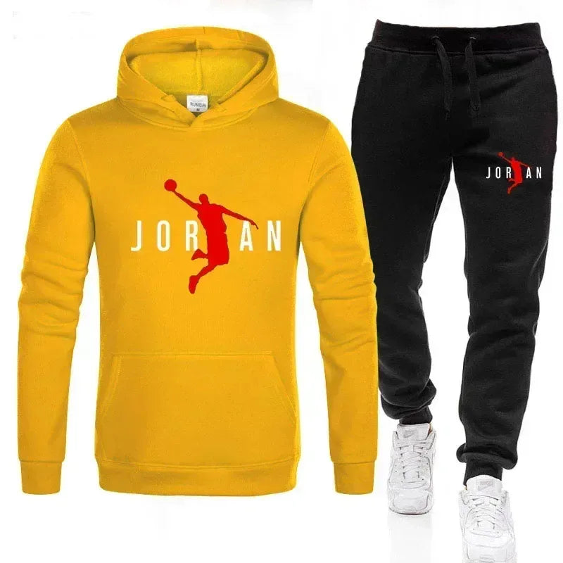 2026 Fall Winter Men's Tracksuit Hoodie Pants 2Pcs Sets Suit Leisure Sweatshirts Sweatpants Fashion Trends