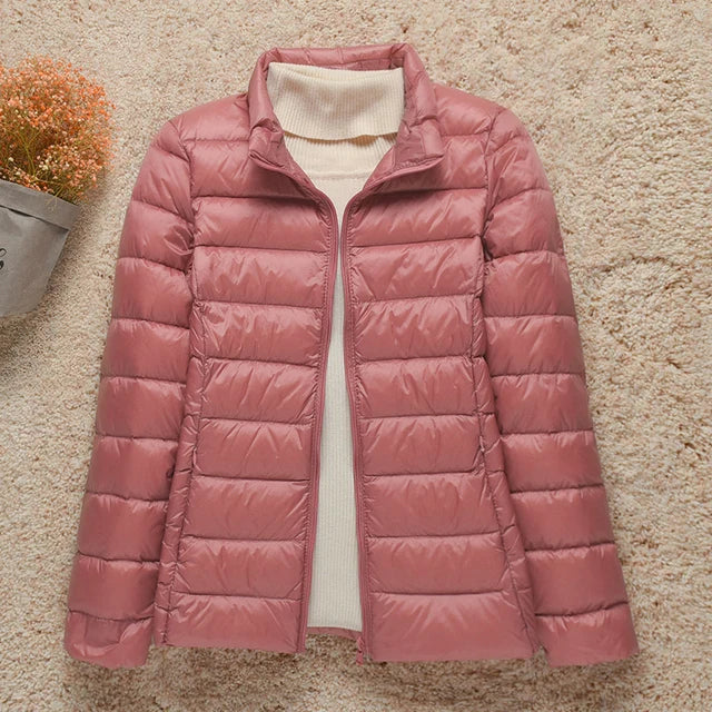 2024 New Women Thin Down Jacket White Duck Down Ultralight Jackets Autumn And Winter Warm Coats Portable Outwear