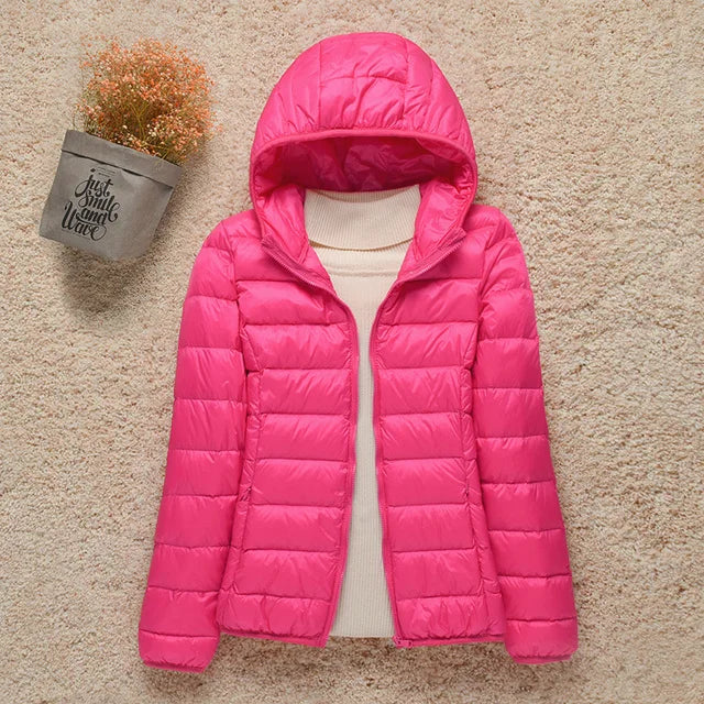 2024 New Women Thin Down Jacket White Duck Down Ultralight Jackets Autumn And Winter Warm Coats Portable Outwear