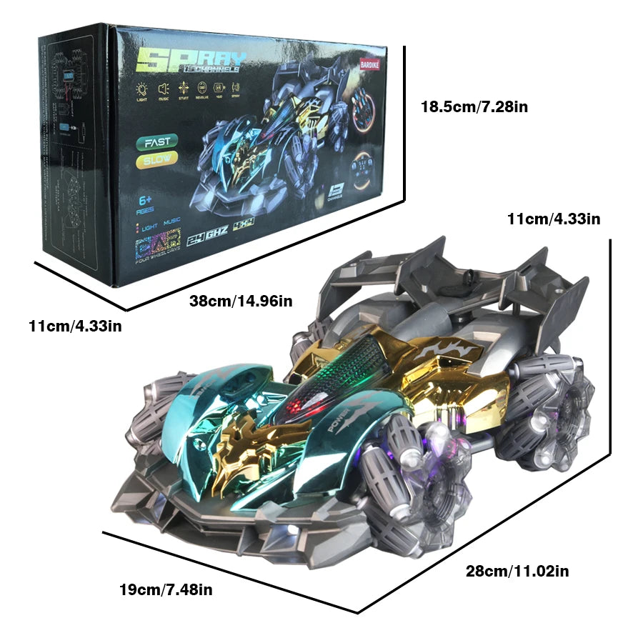 4Wd Drive Remote Control Car Chariot Spray Stunt Racing 2.4g Gesture Sensor All-Terrain Outdoor Drift Kidsren's Toy Car Model
