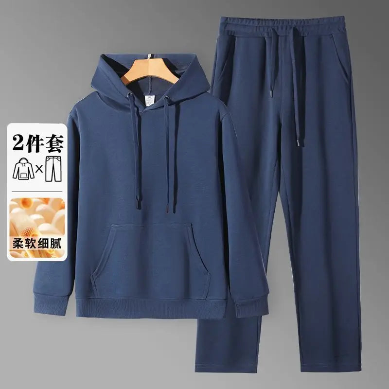 2026 Men's New Straight-Leg Casual Suit Trendy Hooded Sweatshirt and Sweatpants Loose Fit Versatile Casual Autumn Sports Suit
